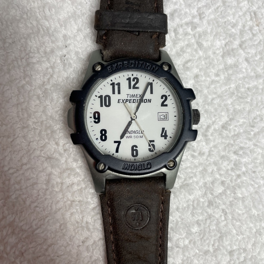 Vintage Timex Expedition Indigo Quartz Analog Men's Watch Needs Batter #6